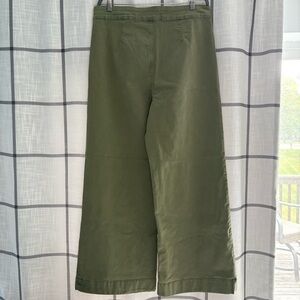 High Waisted Wide Leg Sage Green Trousers